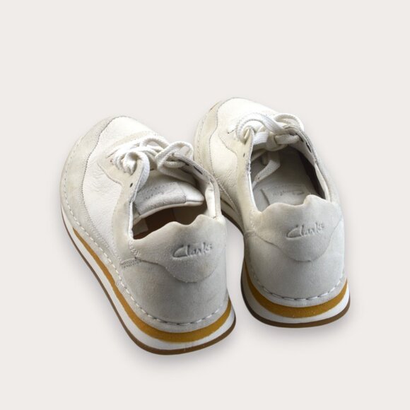 Clarks White Sneakers | Size 8.5 New - Picture 5 of 7